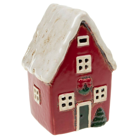 Village Pottery Xmas Tall House Tealight - September