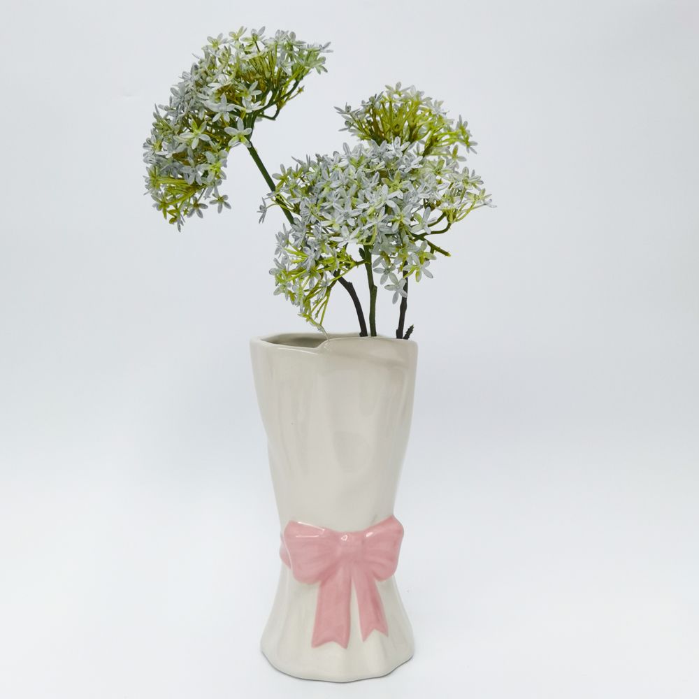 Bow Vase Pink 21cm - Mid February Drop