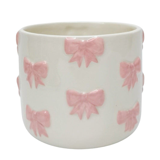 Bow Planter Pink 14cm - Mid February Drop