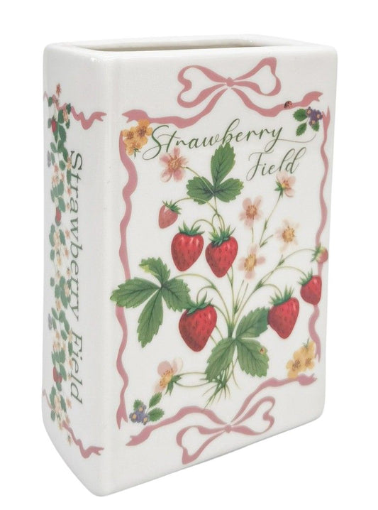 Strawberry Fields Book Vase Red & Green - Late September Drop