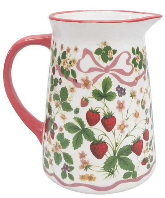 Strawberry Fields Jug Red & Green 15cm - Late September Drop