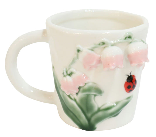 Bell Flower Mug White & Green 10cm - Late September Drop